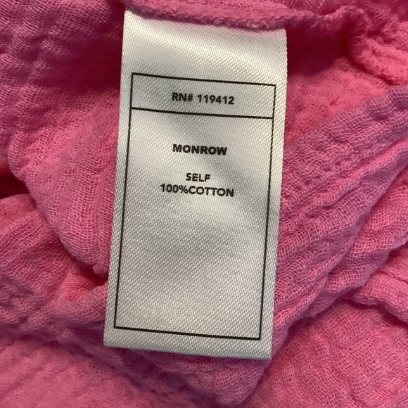 Monrow Ruffle Tank Size S Pink - Picture 7 of 7